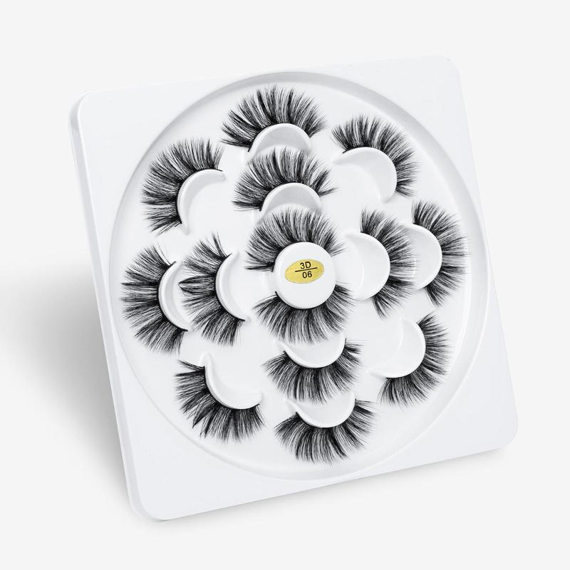

8pairs 15-25mm Natural Long Dramatic Volume Fake Lashes Makeup Extension Eyelashes 3D Faux Mink Lashes False Eyelashes Extension