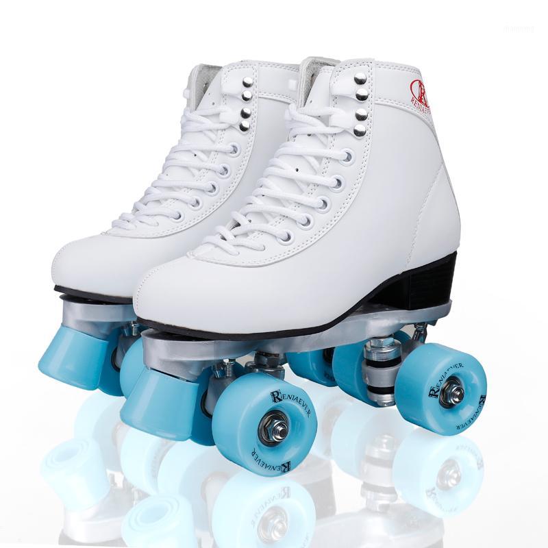 

Roller Double Skate Pulleys Shees Women Polyurethane Blue Wheels Roller Skating Listing1, White blue