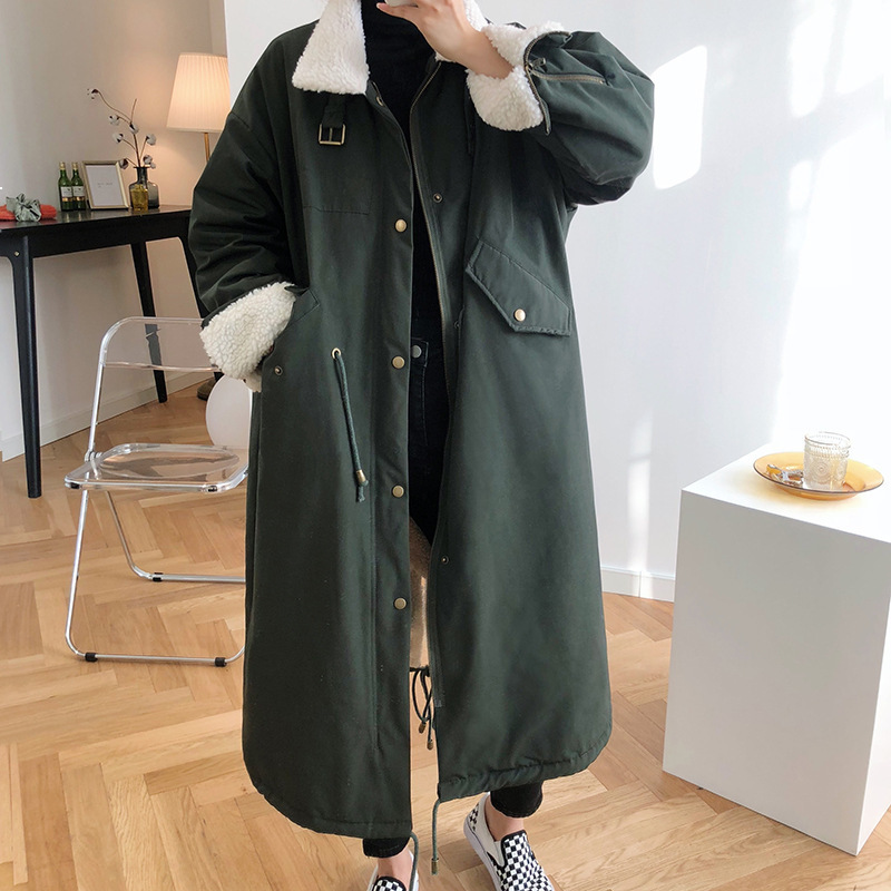 

2021 New Women's Winter Lamb Wool Coat Sleeveless Fur Collar Long Section Over the Knee Casual Loose Solid Coat5k Tools 341o, Navy