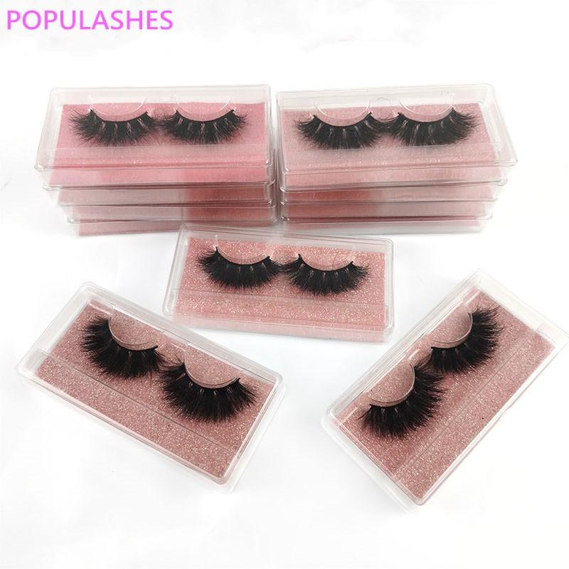 

Wholesale Cruelty Free Real Mink Eyelashes Pack 30/50 Pairs Lash Bulk Pink Bases Card Rectangle Plastic Boxes Case Package