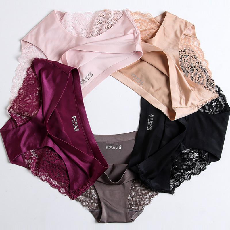 

Brand sexy Women Underwear High Quality Women Panties Seamless Underwear Solid low-Rise Lingerie, Champagne