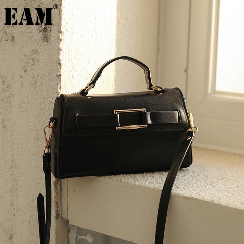 

[EAM] Women New Black Mini Cute Handbag PU Leather Flap Personality All-match Crossbody Shoulder Bag Fashion Tide 2021 18A1487