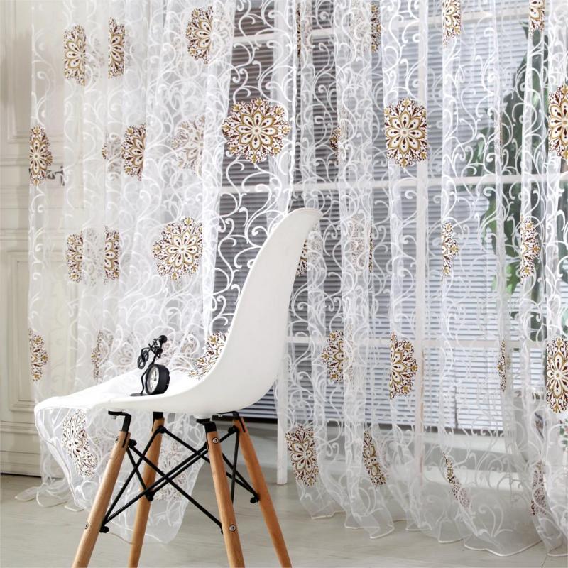 

Tulle Sheer Curtain For Living Room Flower Ball Kitchen Voile Sheer Curtains Bedroom Curtains Home Decor, Green