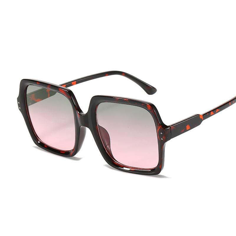 

Sunglasses Designer Women High Quality Big Frame Sun Glasses Female Fashion Retro Leopard Oculos Feminino Vintage Square