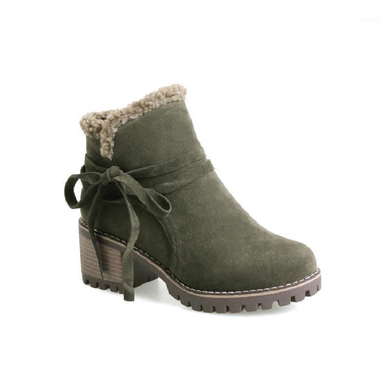 

Swyivy Thick Heel Boots Womenwinter Velet Fur Warm Shoes 2020 New Female Casual Short Ankle Boots Warm Snowboots Lady1, Black fur