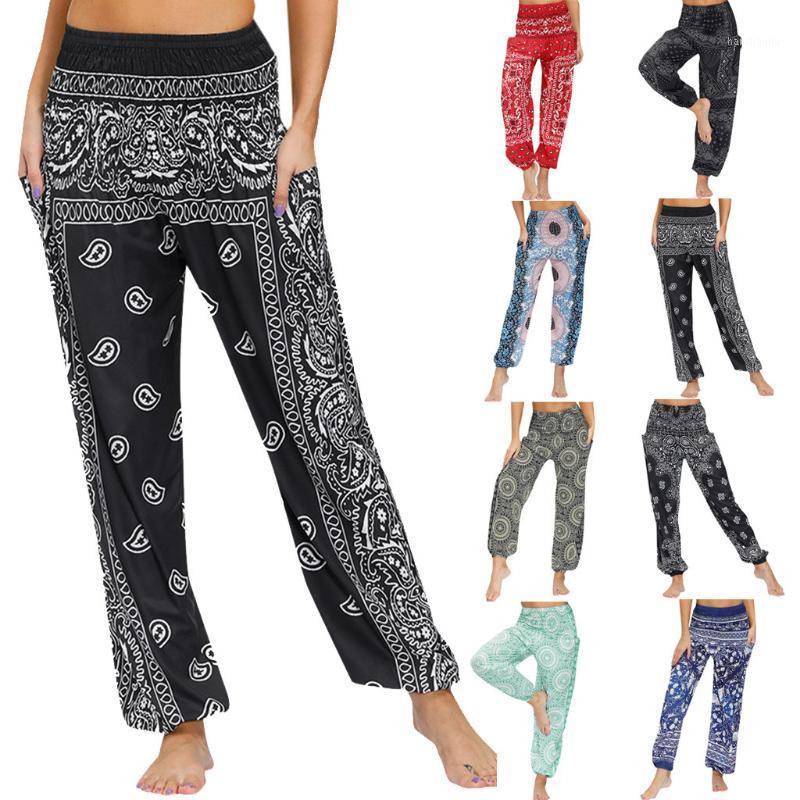 

Womens Loose Yoga Pants Printing Wide Leg Trousers Long Stretch Pants Loose Ladies Casual Trousers Sweatpants Harlan L7221