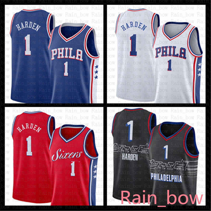 

JAmes 1 Harden Joel 21 Embiid Basketball Jerseys Allen 3 Iverson Julius 6 Erving Philadelphia''76ers''SIXERS'', Black;red