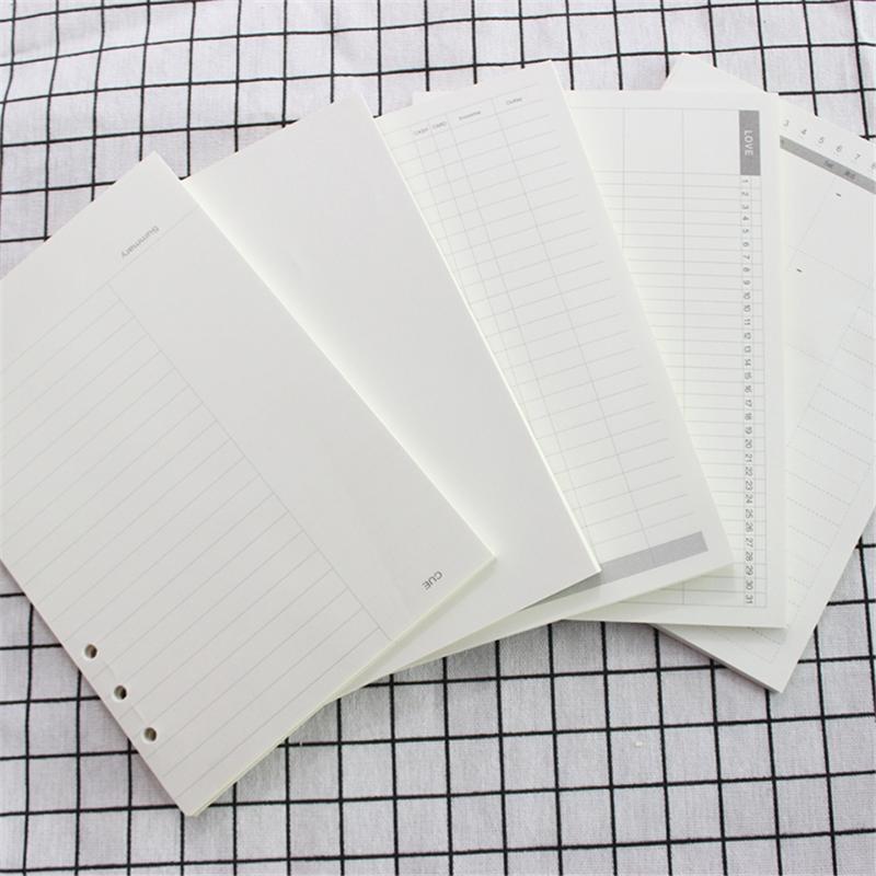 

B5 9 Holes Spiral Loose Leaf Big Journal Planner Inner Paper Dotted Notebook Filler Paper Planner Inner Pages C15 D30