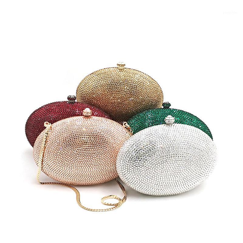 

VERY SMALL WALLET Luxury Bridal wedding party purses women evening party diamonds solid classical full crystal clutches purses1, Color 2 red