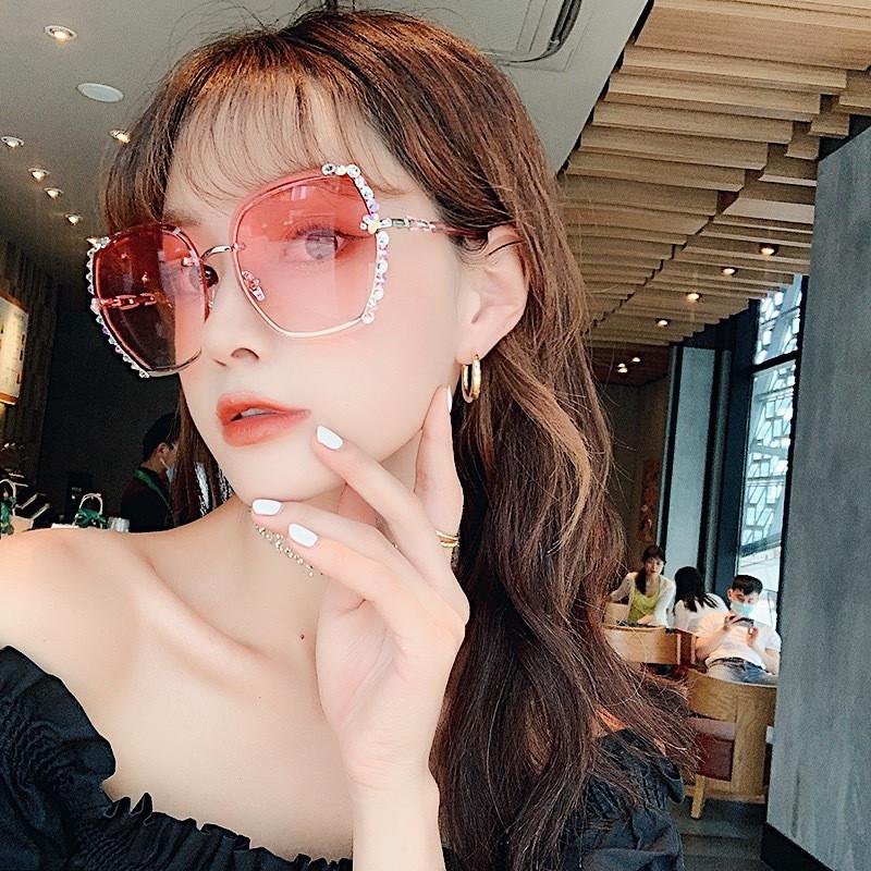 

Sunglasses 2021 Diamond Women Sun Protection Big Frame Glasses Female Korean Version Of The Eyeglasses For Driving A Car