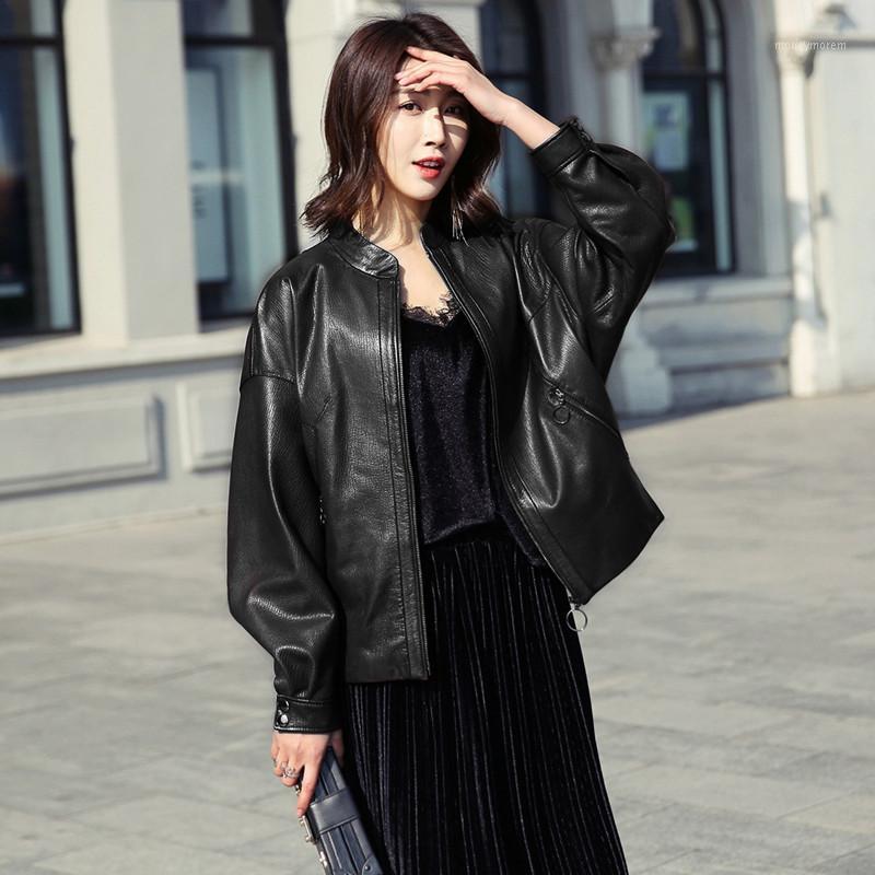 

Leather Real Jacket 2020 Spring Autumn Jacket Women 100% Genuine Sheepskin Coat Female Bomber Jackets Chaqueta Mujer My s1, Wine red