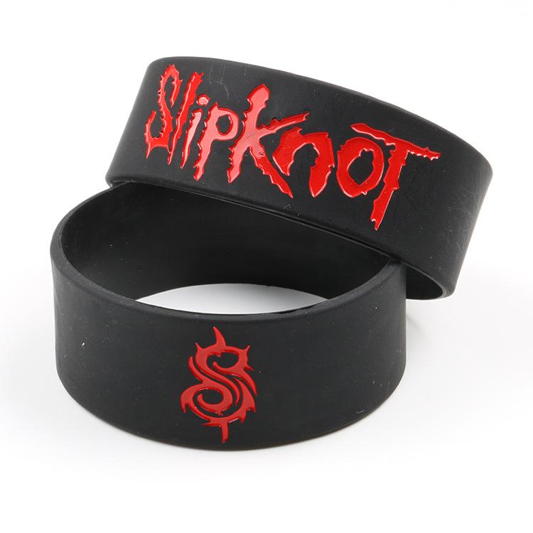 

1Pcs Silicone Slipknot Bracelet Punk-Rock Unsexi Wristband Fashion Men Bracelet Accessories