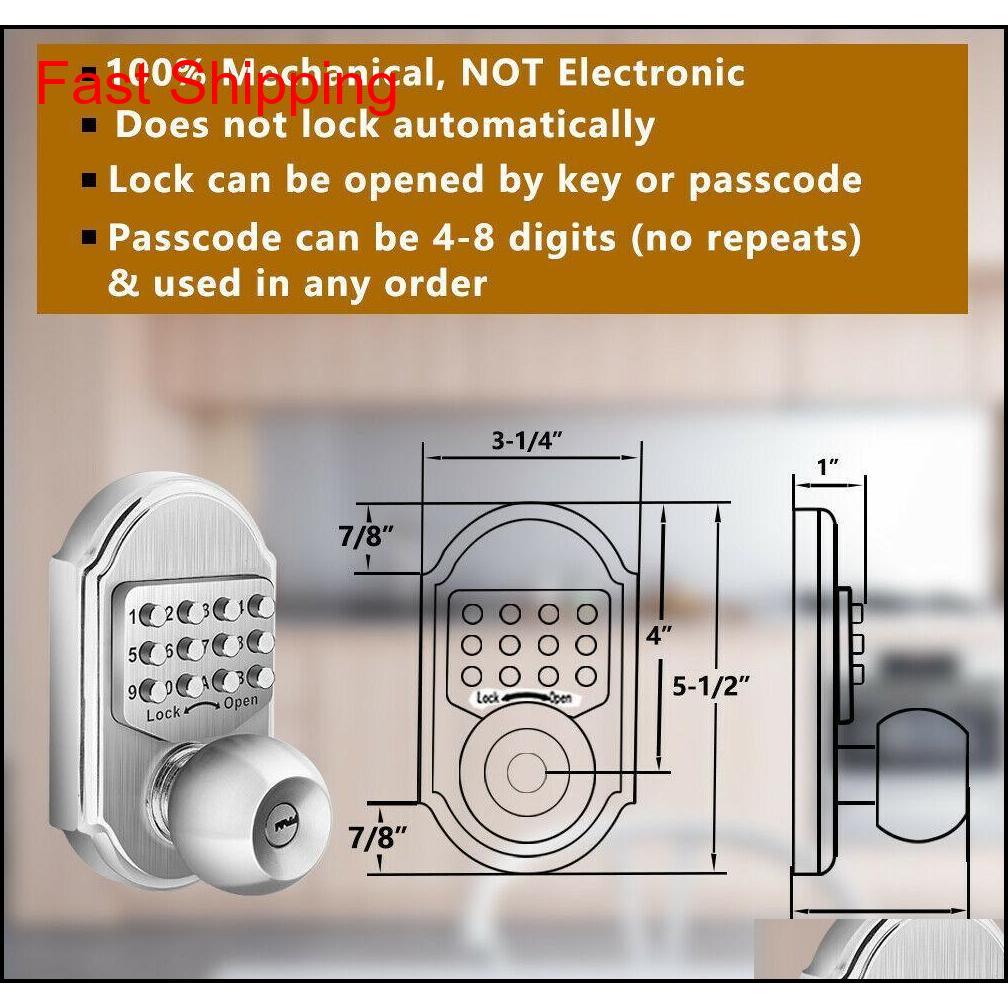 

Keyless Mechanical Digital Code Keypad Password Entry Door Loc qylUMA bdenet