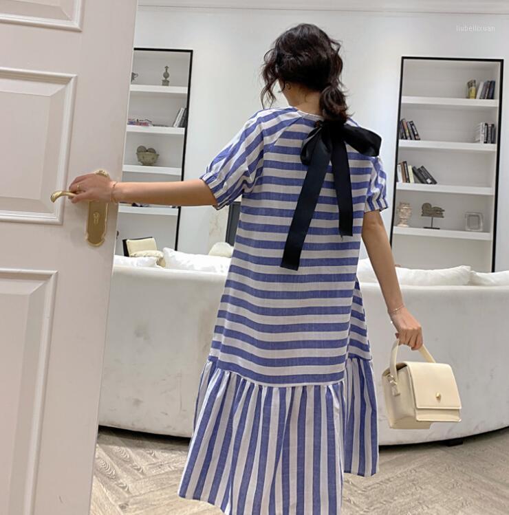 

2020 New Arrive Summer Maternity Dress Woman Dress Cute Bow Large Size Dresses Pregnant Woman Clothing Maternity Props Pregnancy1, Blue