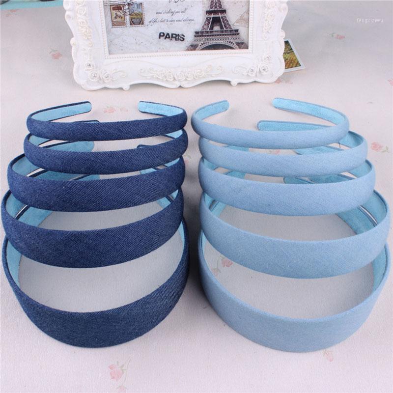 

Thin Denim Fabric Headbands Female Bohemian Vintage Hairband Cotton Knotted Women Bezel Turban Headwear Hair Accessories Girls1, Sky blue 1.2cm