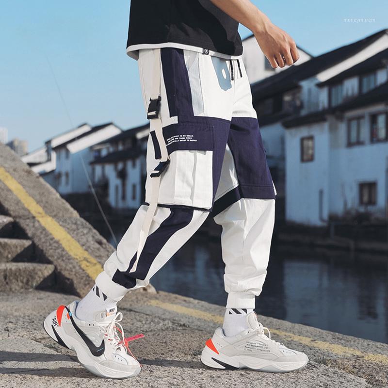 

Fashion Streetwear Pants Men's Multi Pockets Cargo Harem Pants Hip Hop Casual Male Track Joggers Trousers Harajuku1, White