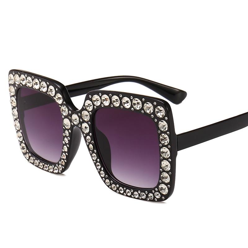 

Crystal Stone Rhinestone Oversized Square Diamond Women Sunglasses