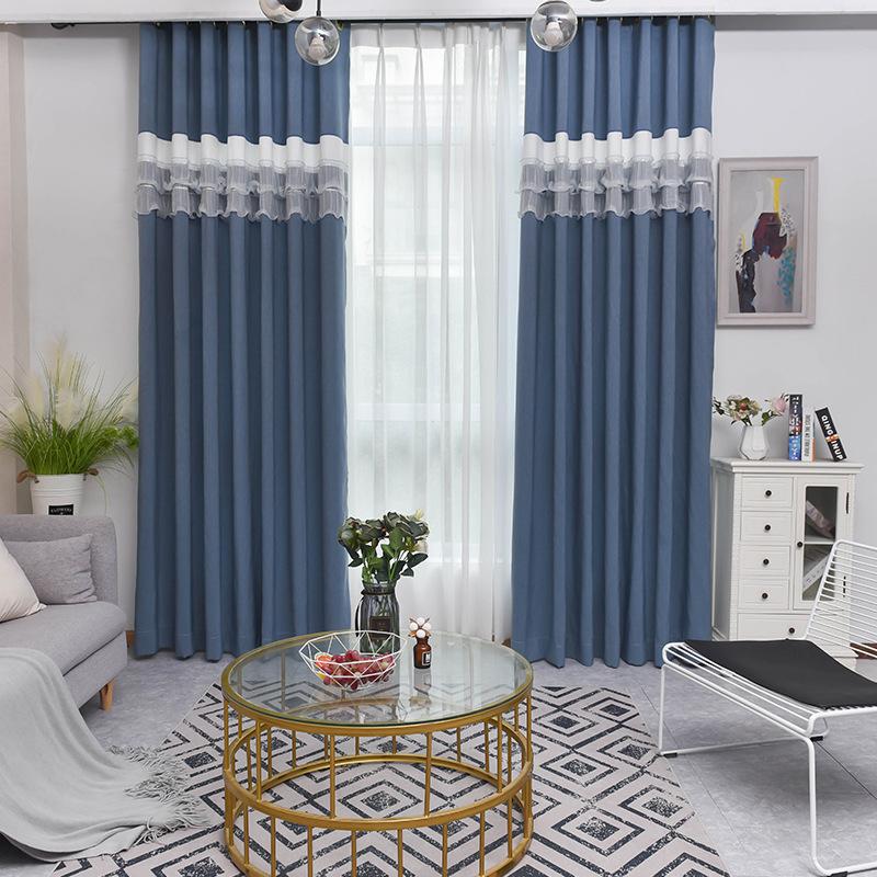 

Polyester high blackout curtain cloth dormitory hotel living room bedroom office European style simple curtains