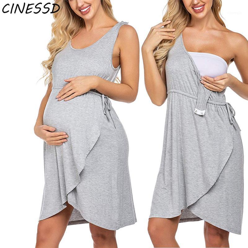 

Casual Maternity Dresses Women Solid Color Nursing Vest Pregnancy Dress Breastfeeding Clothing for Pregnant Maternity Dress 20201, Black