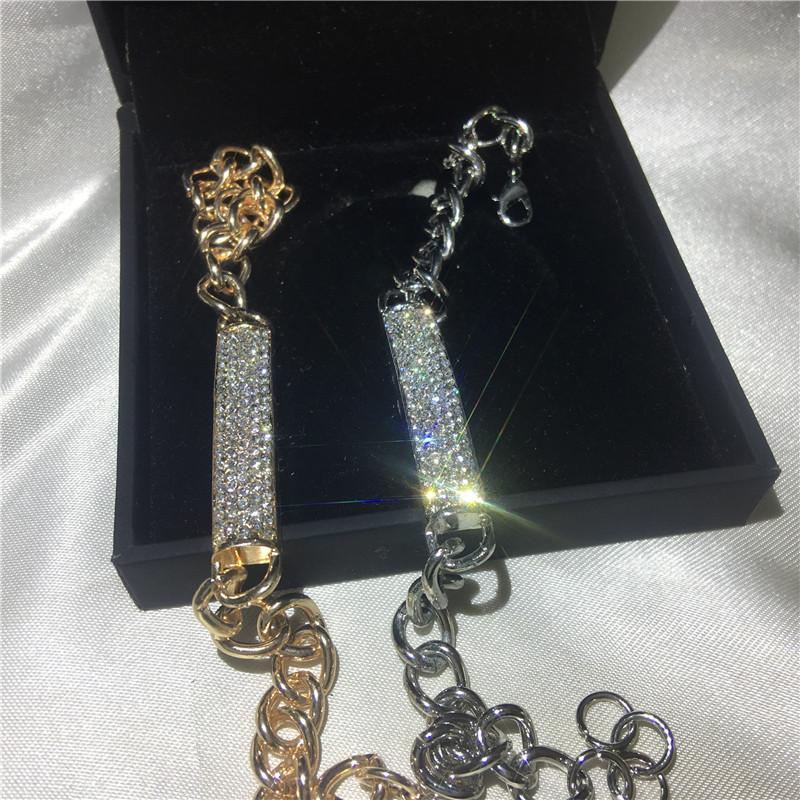 

Classic Lovers Tennis bracelet White Rose Gold Filled Crystal cz Chain Party bracelets for women men Fashion Jewerly