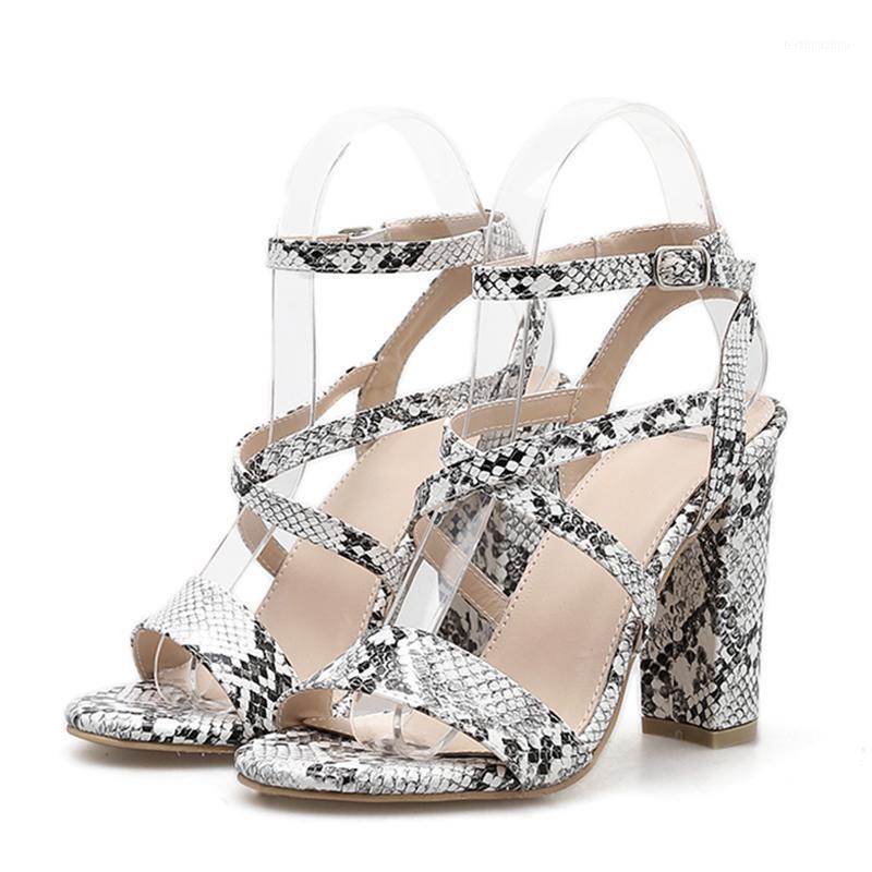 

High-heeled sandals women party dress cross straps stilettos high heel snake print printed ladies sandals summer shoes open toe1, White