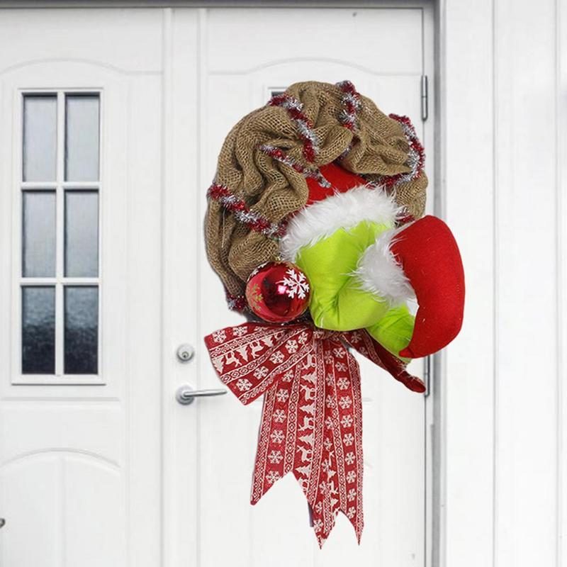 

Christmas Wreath Thief-shape Unique Garland For Home Decoration Props Christmas Items, 30x40cm