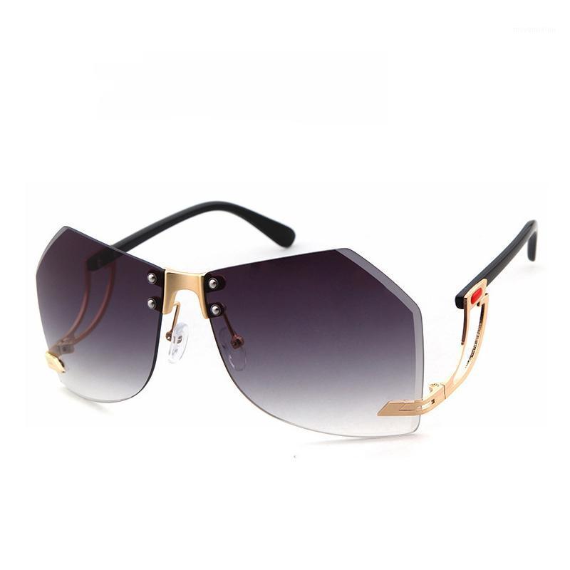 

New Irregular Rimless Sunglasses Women 2020 Brand Designer Alloy Frame Oversize Gradient SunGlasses Fashion Female Women Eyewear1