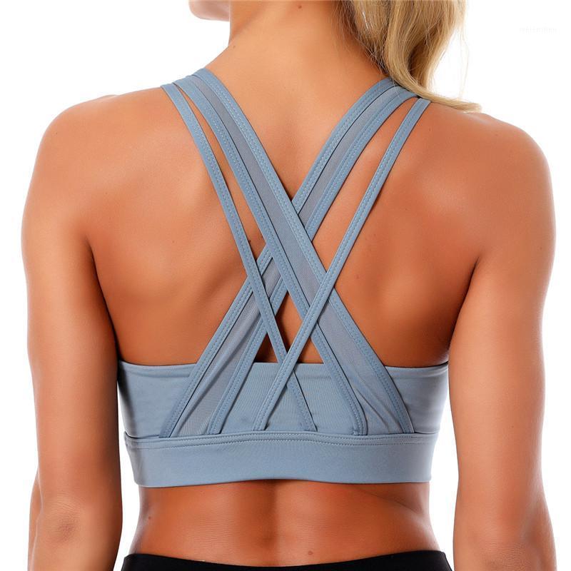 

Women Cross Back Sports Bra Top Strappy Fitness Bra Comfortable Workout Top Outdoor Sports for Women Gym Sexy1, White