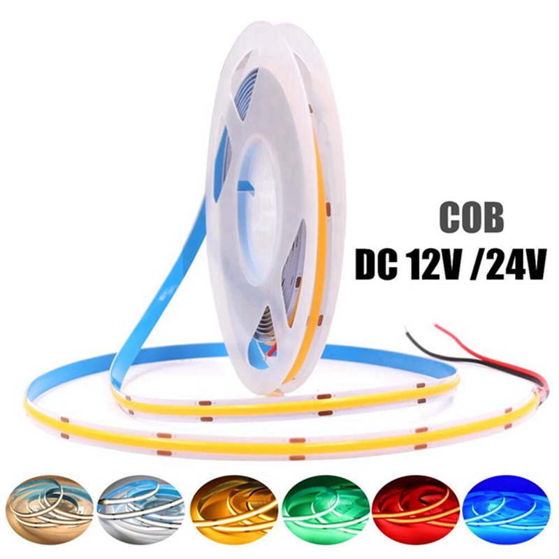 

Edison2011 COB LED Strip 300 LEDs High Density FOB COB Flexible LED Lights DC12V RA90 3000K 4000K 6000K LED Tape 5M/Lot