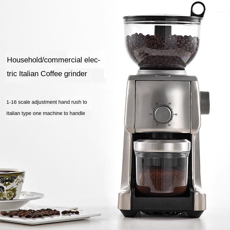 

Italian Coffee Bean Grinder Stainless Steel Grinder Commercial Full-Automatic Adjustable Thickness1