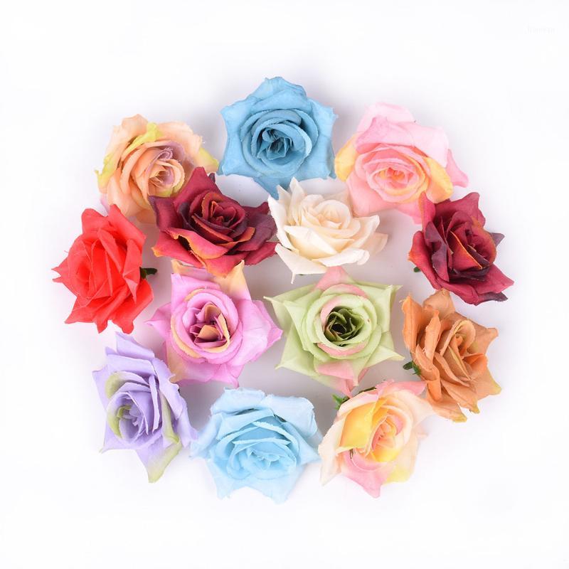 

20pcs Artificial Silk Rose Head Mini Gradient Orchid Artificial Flower Wall for Wedding Home Decor DIY Wreath Craft Flower Head1, B12