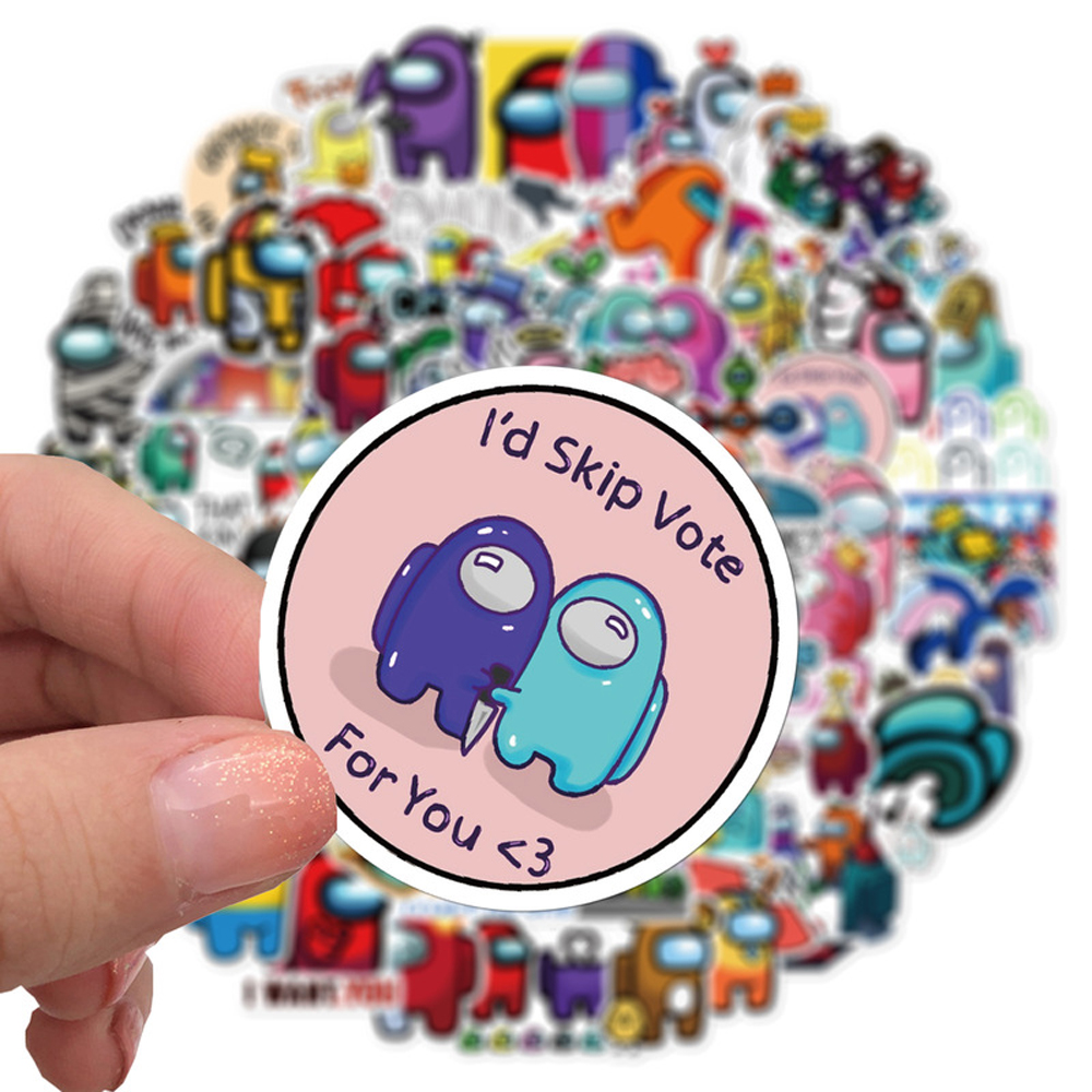 

Among Us Cartoon Stickers bullet journal 100pcs Decorative Scrapbooking Album Stick Label New years Gift School Kids stationery