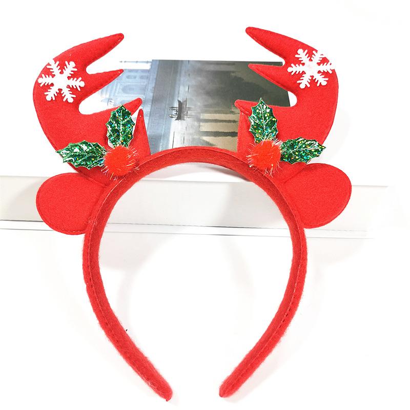 

Flannel Elk Antlers Headbands Women Christmas Decorations For Home New Year Party Decor Hair Hoops Girls Hair Accessories