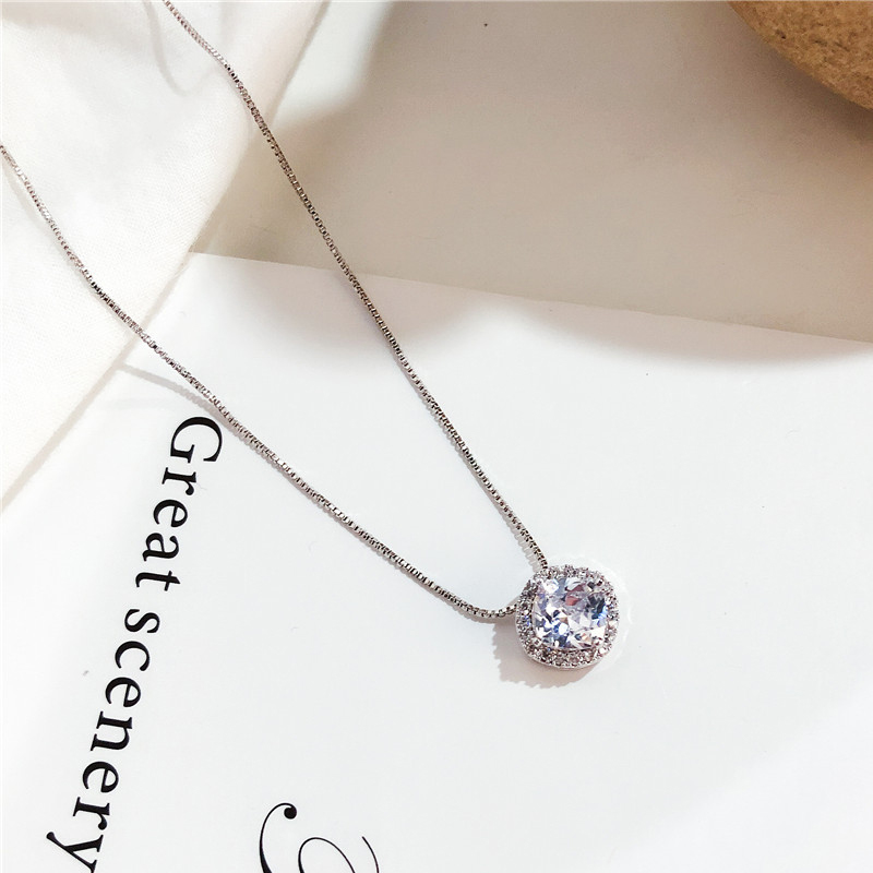 

New mermaid tear zircon copper necklace pendant women's necklace Jewelry clavicle chain