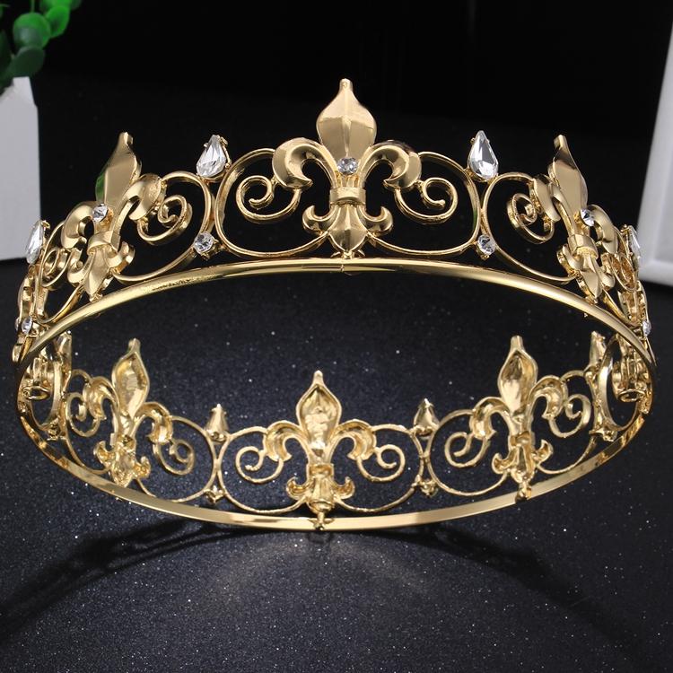 

European style vintage Baroque silver/golden Rhinestone crown for Bridal head Ornament