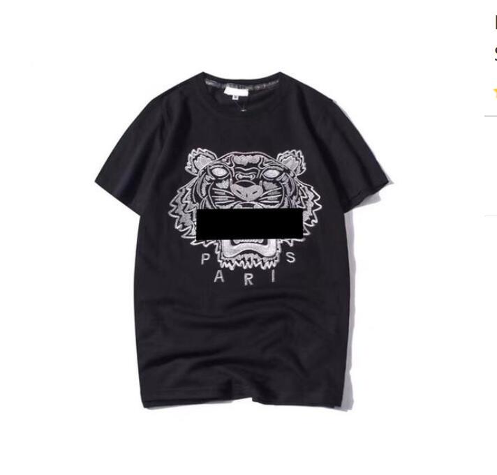 

Mend T Shirt Hot Summer Style Tiger Embroidery With Letters Tees Short Sleeve Casual Shirts Tops Asian Size -XXL