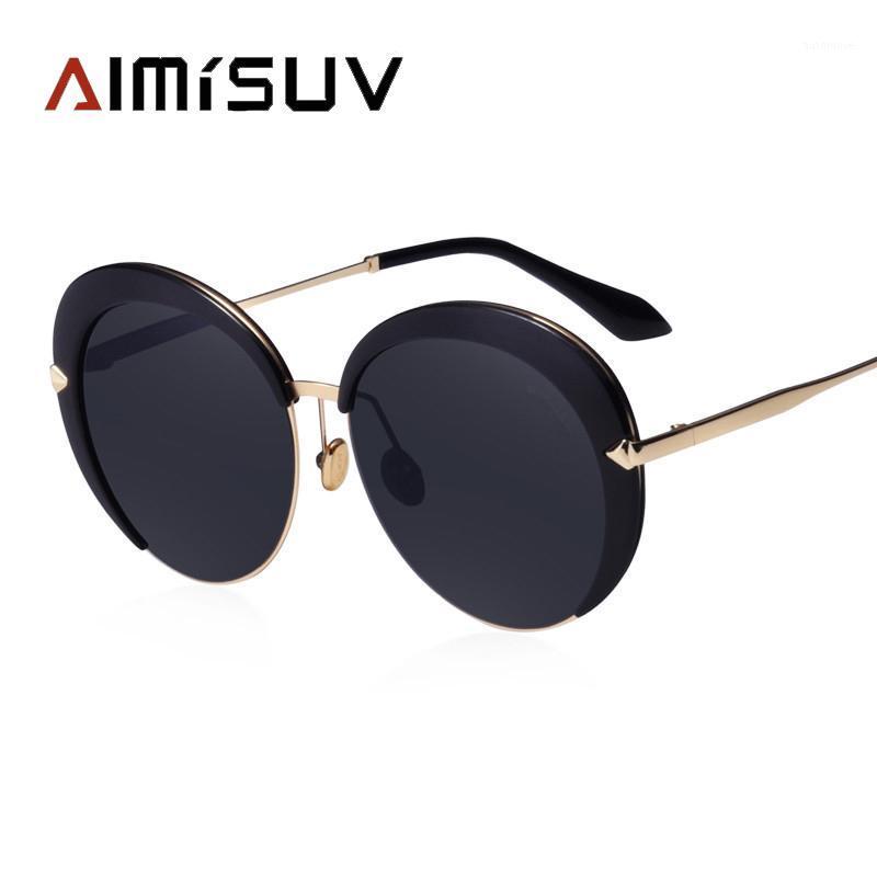 

AIMISUV Mirror Blue Round Sunglasses Women Classic Brand Design Sun Glasses Female Retro Eyeware UV400 Oculos1