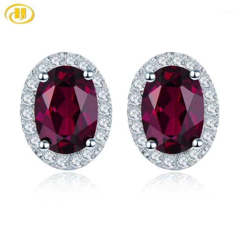 

Hutang 2.06ct Genuine Rhodolite Garnet 925 Silver Stud Earrings Solid 925 Sterling Silver Fine Elegant Jewelry for Women1