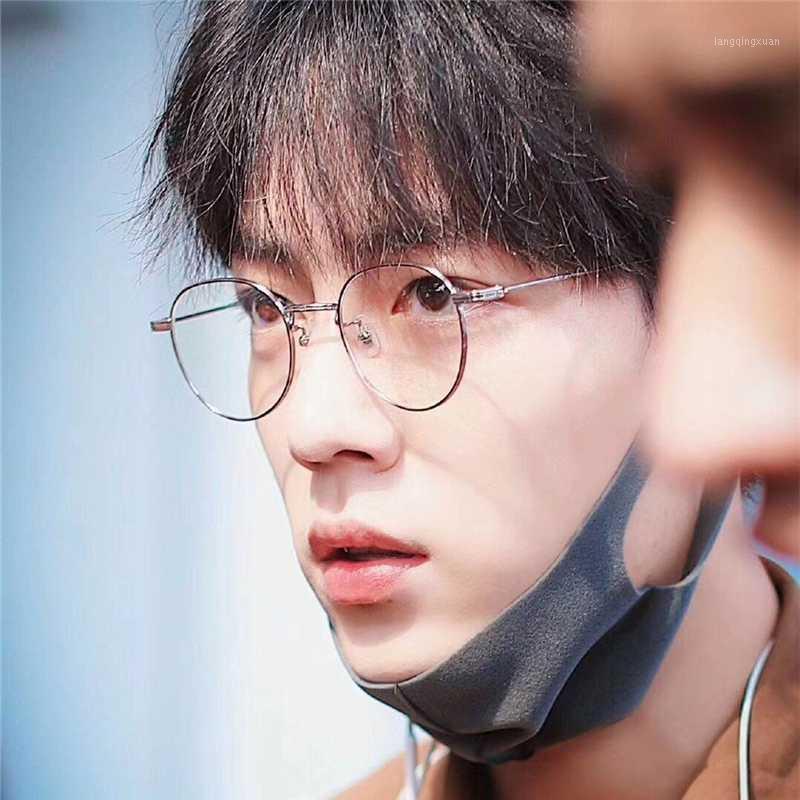 

Korean Gentle Brand Titanium Prescription Eyeglasses Frame Men Women Round Myopia Optical Leto Eye Glasses Frame Men1, Black