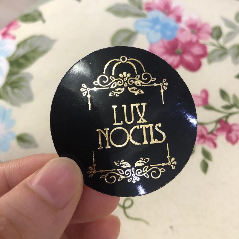 

4.5cm Custom black gold and silver foil sticker stickers