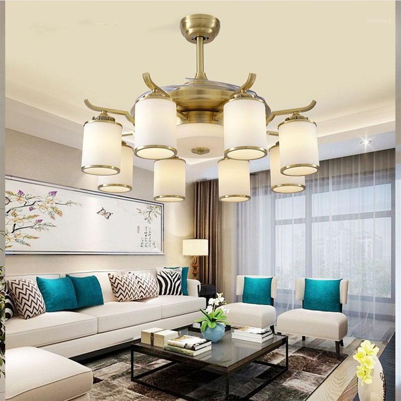 

42 Inch 8 lights ceiling fan with light remote control DC frequance ventilator lamp Reversible Home Fixture Silent Motor cieling1