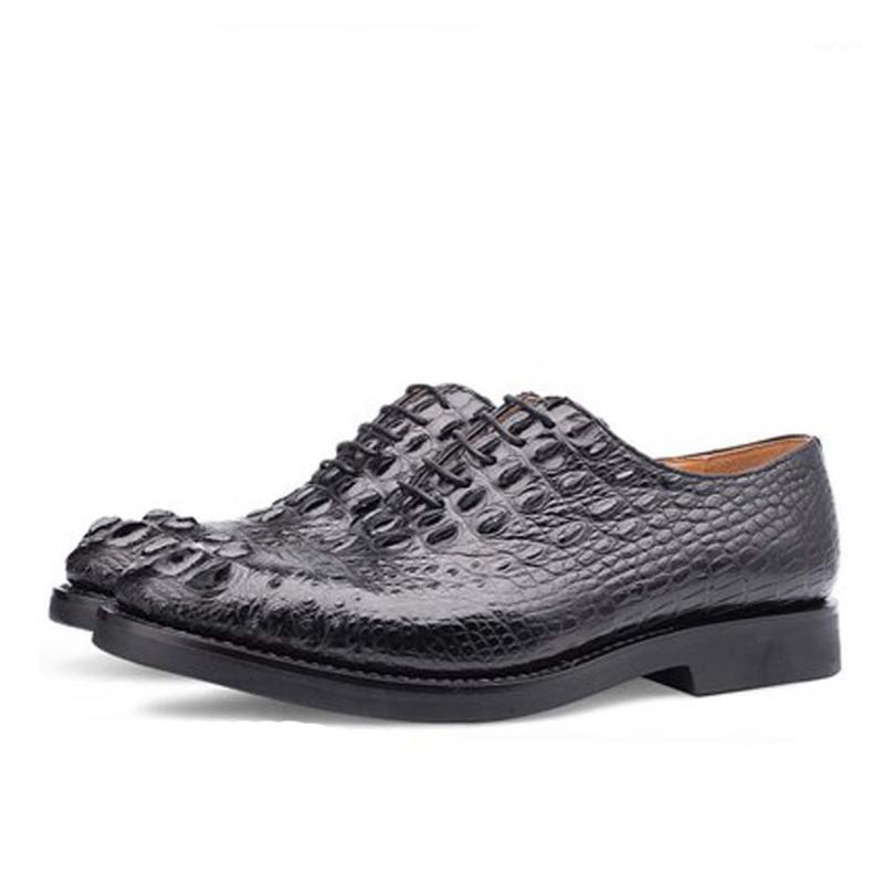

piliyuan new true crocodile Leather shoes male business leisure men dress shoes lace-up increased Men formal1, Black a