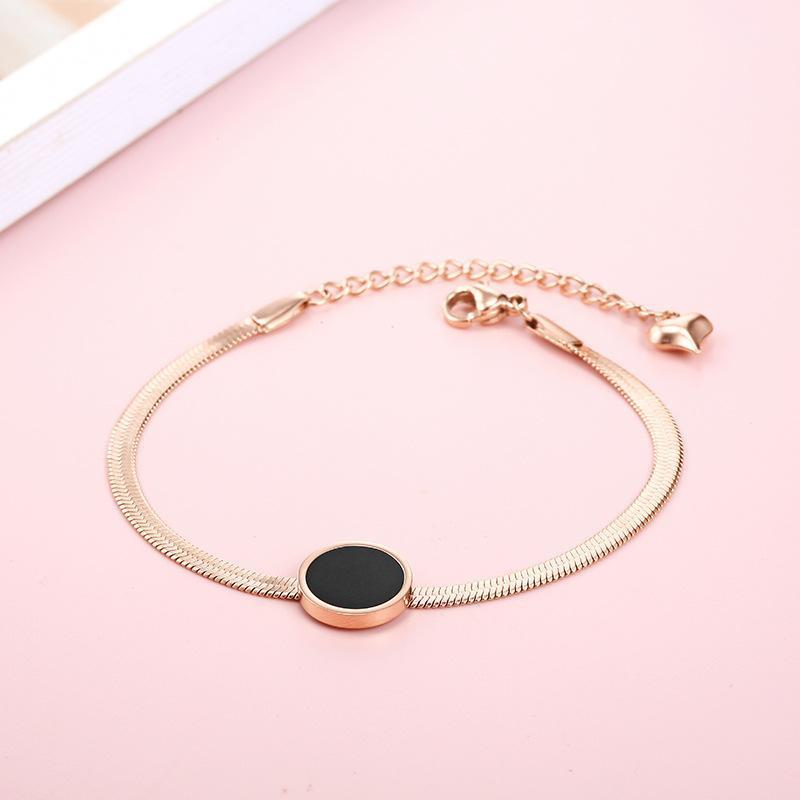 

Rose Gold Roman Numeral Bracelet Women's Stainless Steel Round Charm Bracelet Bangle1