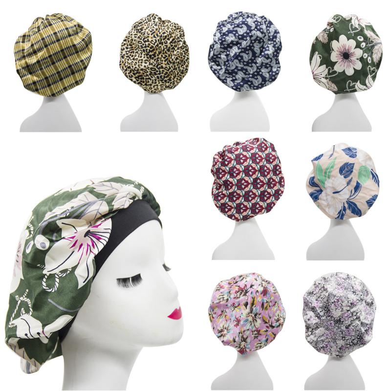 

Printed nightcap manufacturers wholesale custom - made silk bowler bonnet, White
