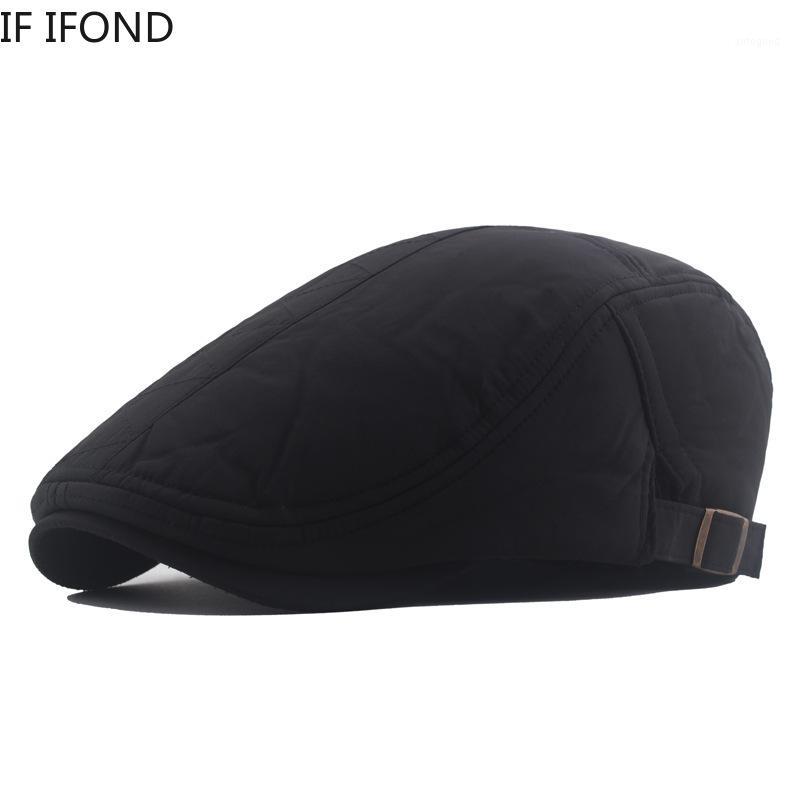 

Berets Men Women Autumn British Style Flat Cap Vintage Hat Winter Thick Warm Cotton Dad Gatsby Caps1