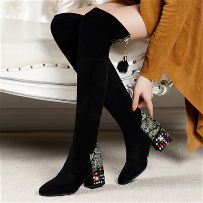 

New Fall 2021 Winter Snakeskin'toe Round Toe XSIL, Black