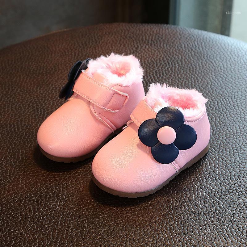

Toddler Baby Shoes Winter Infant Girl Thick Warm Snowy Boots Newborn Soft Bottom Suede Cotton Shoes Princess Flowers Kids Botas1, Red