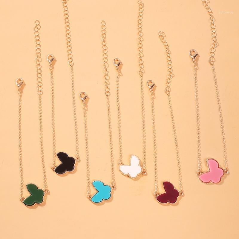 

Lalynnly Butterfly Pendant Bracelets For Women Girls Trendy Simple Animal Link Chain Bangles Wrist Jewelry Gift Wholesale B105911
