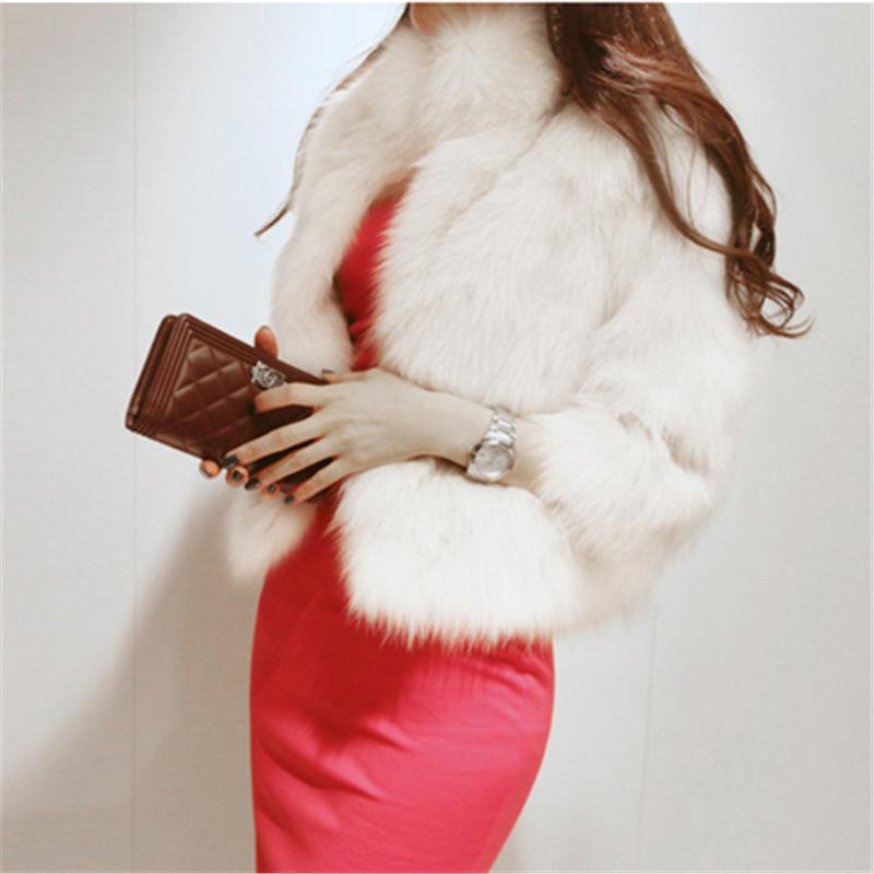 

LANSHIFEI F0076 Furry Fur Coat Women Fluffy Warm Long Sleeve Outerwear Autumn Winter Fake Fur Coat Faux Hairy Overcoat Parka, White