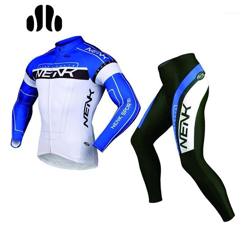 

NENK Air Pass Team Men's Cycling Clothes Summer Bicycle Long Sleeves Jersey Jackets Tights Pants Outfit Cooree Bike Equipments1, Red